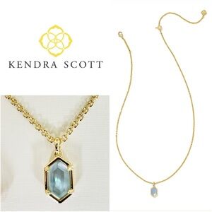 Kendra Scott Hallie Short Pendant Necklace in Sky Blue Mother of Pearl NWT
